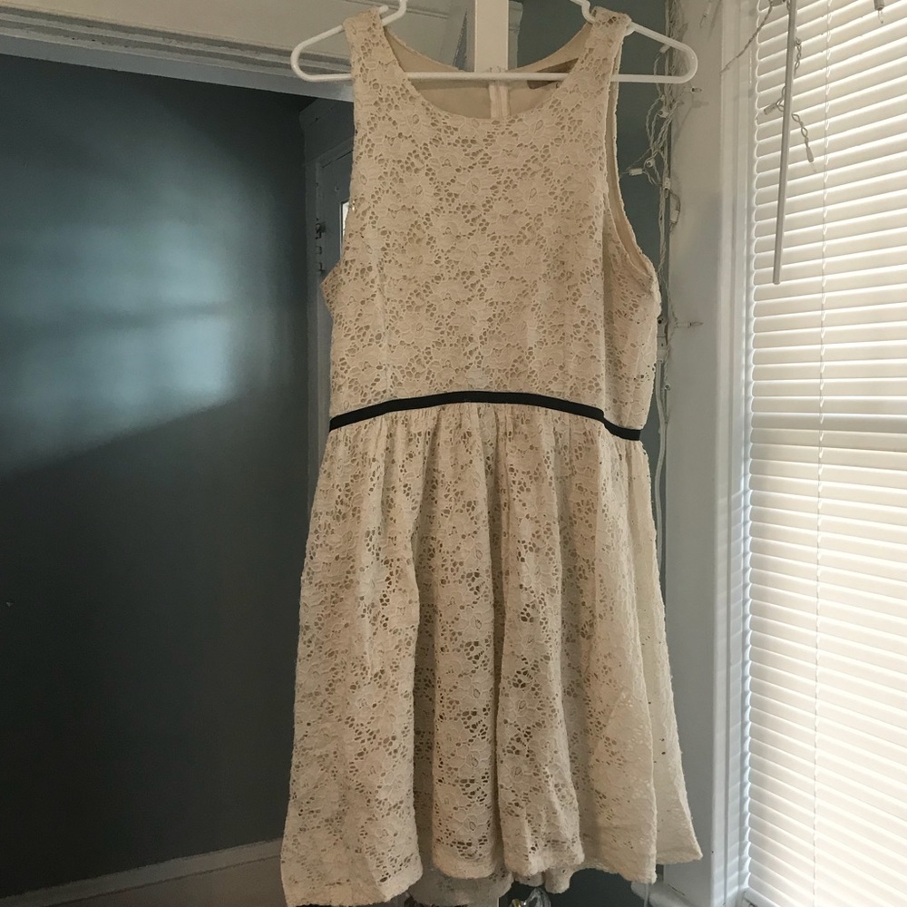 Francesca Large floral lace off white dress